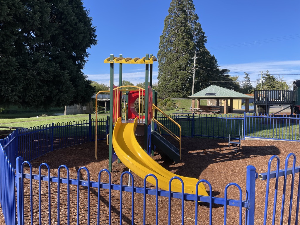 The slide and playground equipment