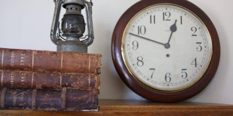 westbury and districts historical society's clock on the mantelpiece.