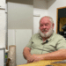 John Kenzey from Meander Valley FM at the studio desk.