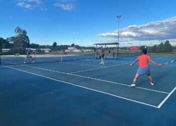 Deloraine tennis club, doubles match on the hardcourts