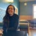 Hop to Harvest - Emma Seddon sitting at a table with a beer in The British pub in Deloraine, Tasmania