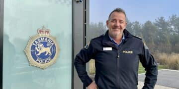 Inspector Craig Fox outside the Longford Police Station just south of Launceston