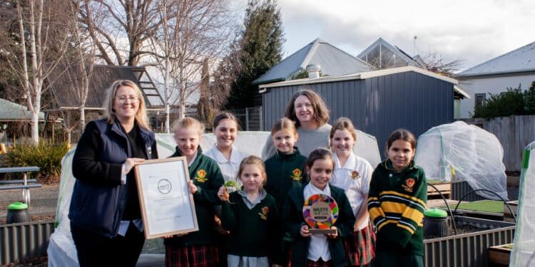 Our Lady of Mercy students with their Waste Not Award.