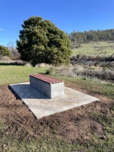 Lions club of Hadspen South Esk seat at the South Esk river walk.