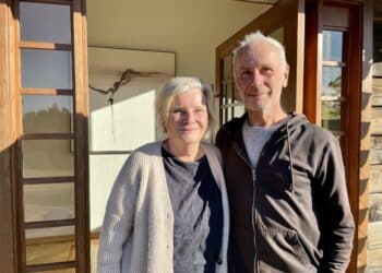 Aikido practitioners Bodhi McSweeney and Martin Bratzel at their dojo in Meander.