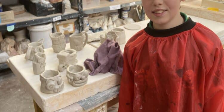 OLOM students visited Deloraine Creative Studios to create art with clay.
