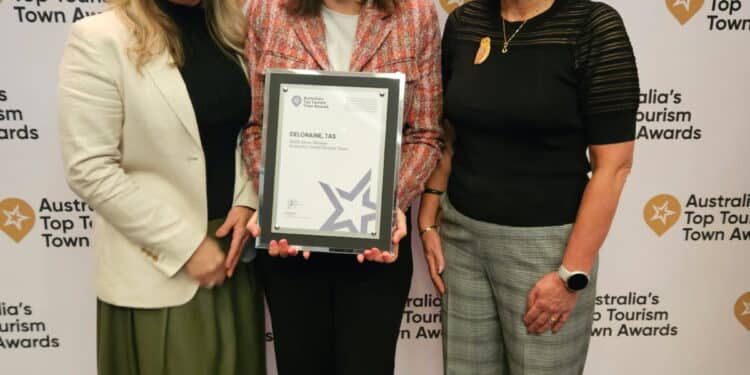 Great Western Tiers Tourism Association Secretary, Renee Hardwicke; Acting Meander Valley Mayor, Stephanie Cameron; and Meander Valley Councillor, Anne-Marie Loader at the awards breakfast held in September at Parliament House in Canberra.