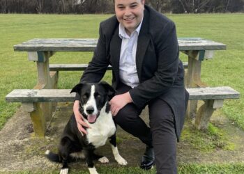 Ben Dudman, Meander Valley councillor with dog