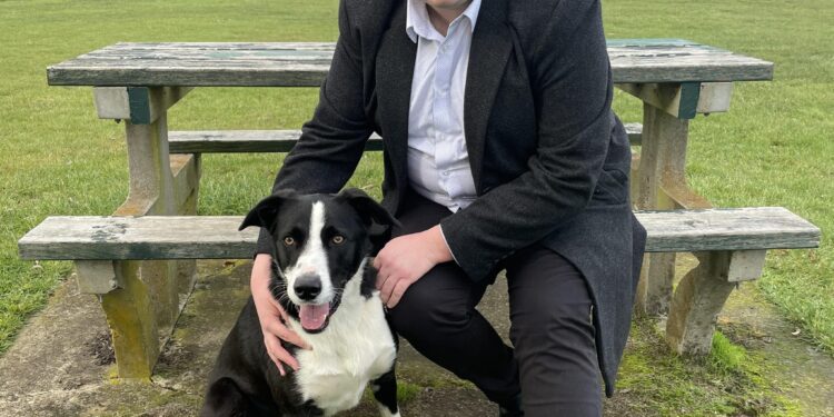 Ben Dudman, Meander Valley councillor with dog