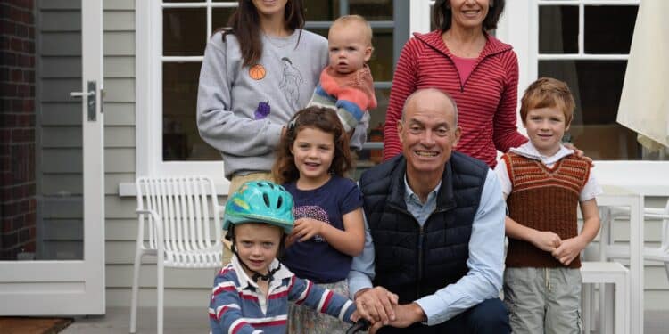 Guy Barnett with his family including four grandchildren.