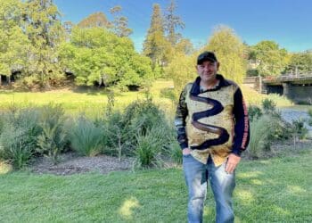 Snake Catcher - Ben Hyde at the Meander River in Deloraine.