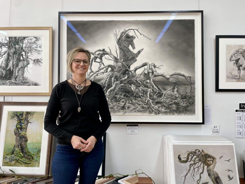 Fiona Francois Landscape artist in Deloraine studio