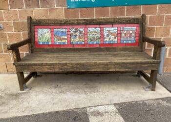 Mosaic seats in Westbury