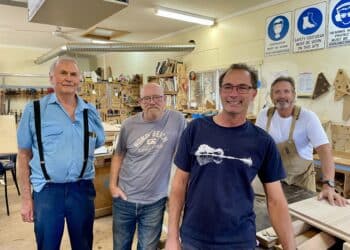 Deloraine community shed members including Tim Whitely