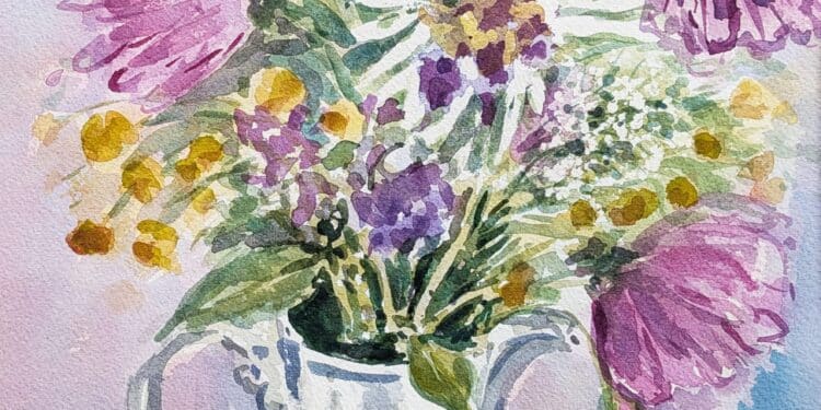 Watercolour wonders: One of three watercolours on offer by celebrated Tasmanian artist Julie McDonald at the Canvases and Cocktails event