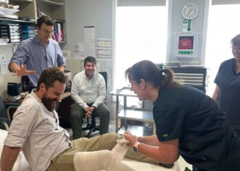 These scenes were all part of a Deloraine Medical Centre practice-wide medical simulation training session with Dr Hawkins