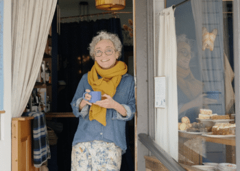 Love Lucy Boots - Lucy Fleming standing in the hallway of the shop in Westbury.