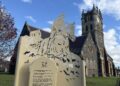 The Westbury Silhouette Trail takes walkers past Holy Trinity Catholic Church.
